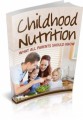 Childhood Nutrition Plr Ebook